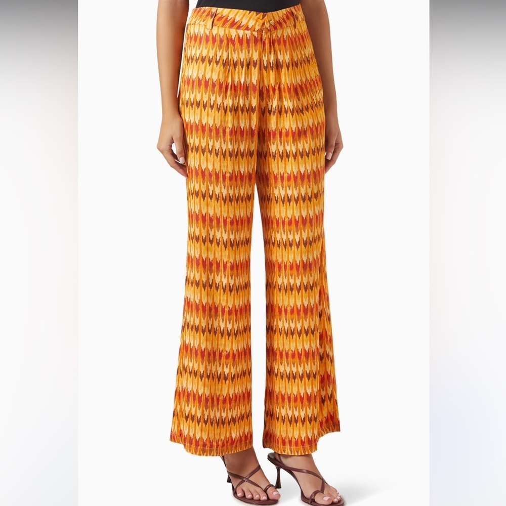 NWT Savannah Morrow multicolor goa straight leg pants size XS 100% rose petal